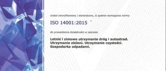 AVR S.A. posiadaczem certyfikatu ISO 14001:2015 1